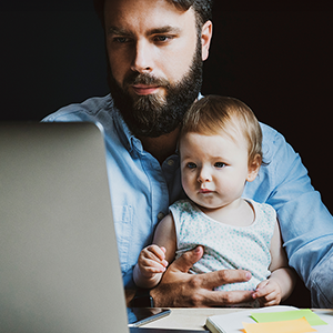 Adult student with child