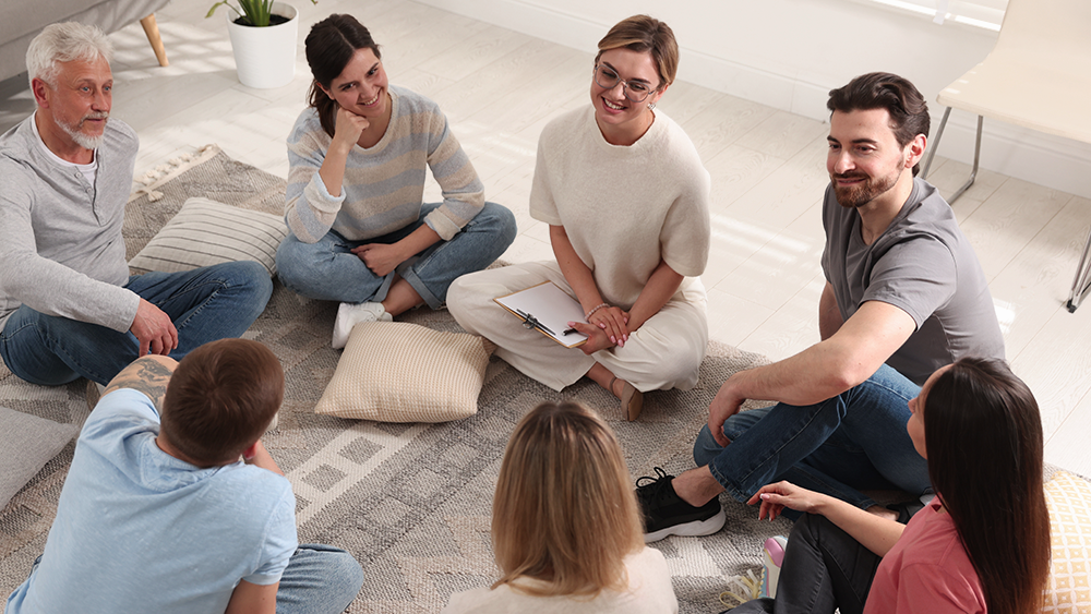 Counselor with teens